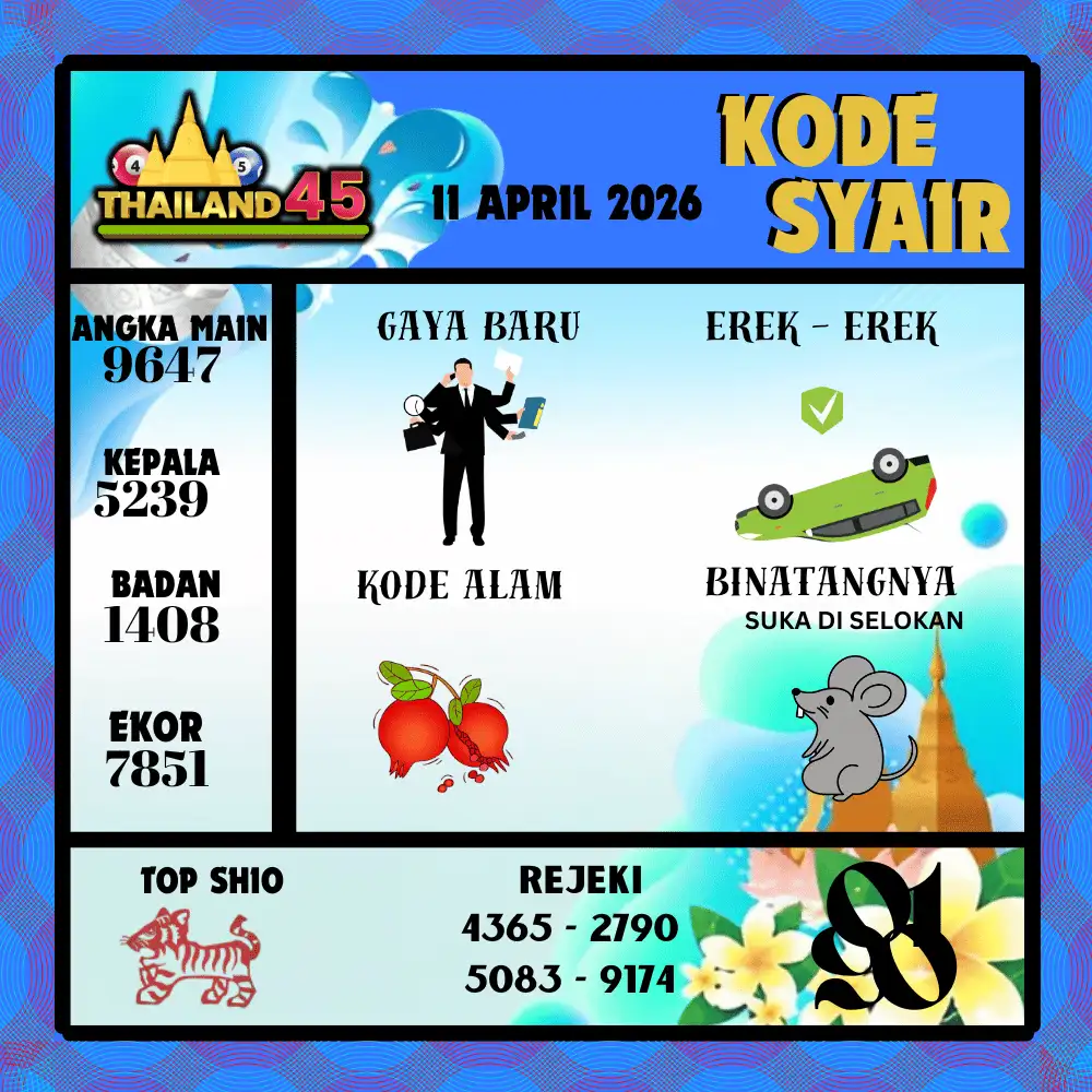 Kode Syair Thailand45  Pools - April 2026
