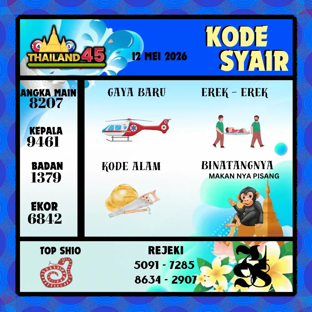 Kode Syair Thailand45  Pools - Mei 2026
