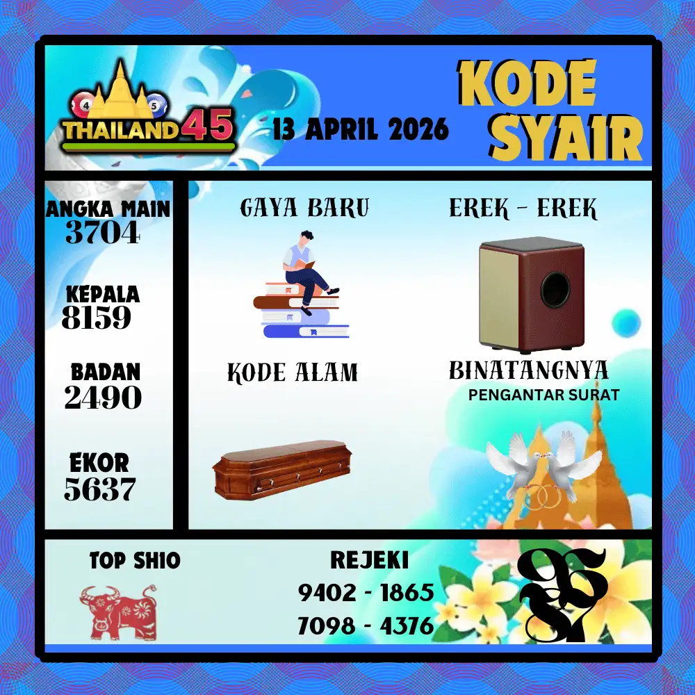 Kode Syair Thailand45  Pools - April 2026
