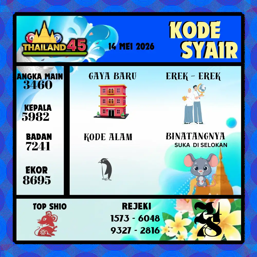 Kode Syair Thailand45  Pools - Mei 2026
