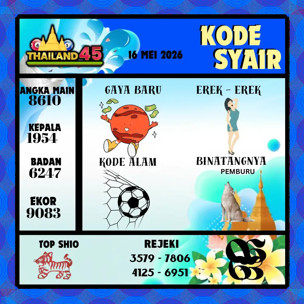 Kode Syair Thailand45  Pools - Mei 2026

