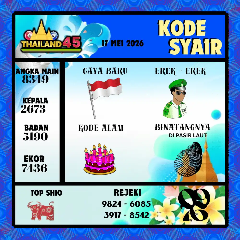 Kode Syair Thailand45  Pools - Mei 2026
