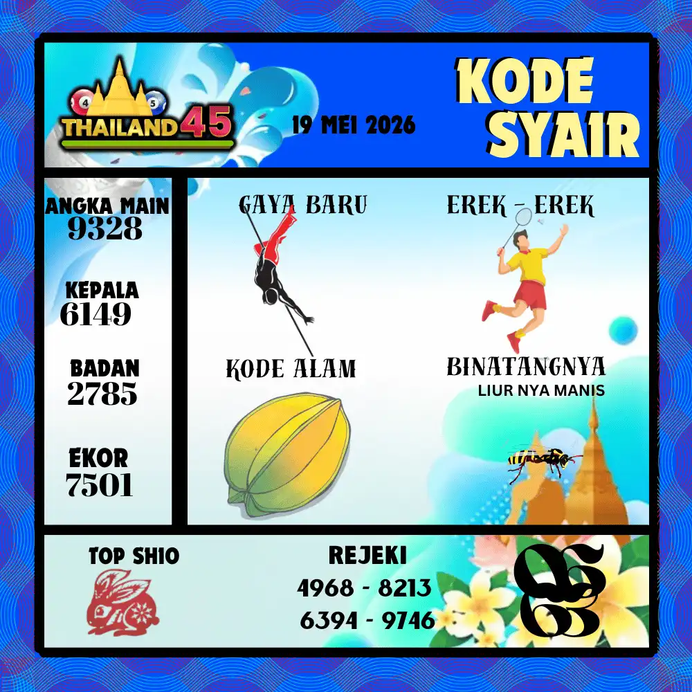 Kode Syair Thailand45  Pools - Mei 2026
