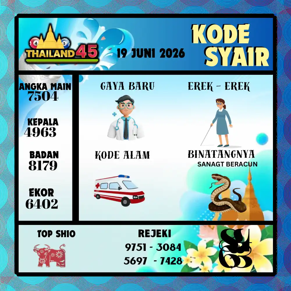 Kode Syair Thailand45  Pools - Juni 2026

