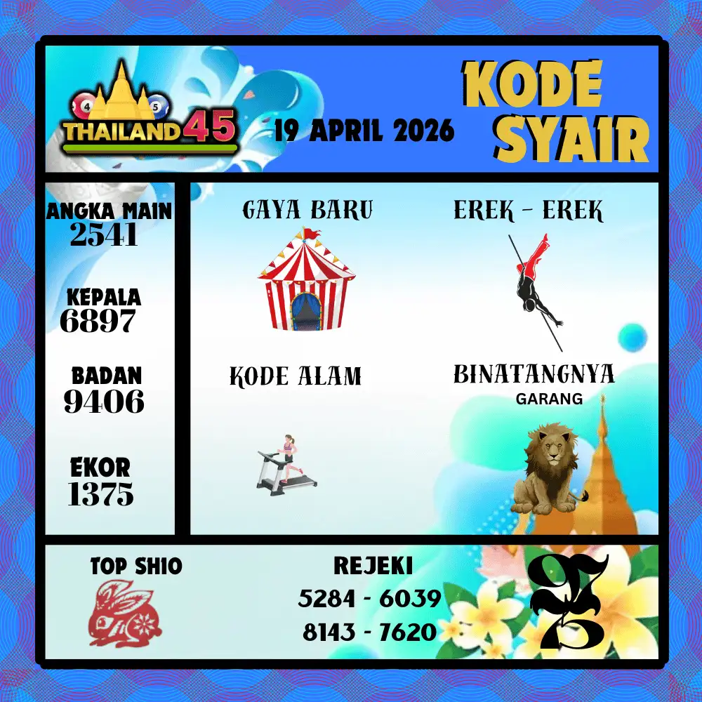 Kode Syair Thailand45  Pools - April 2026
