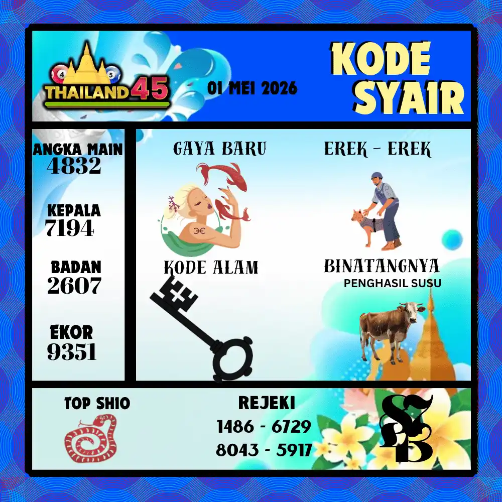 Kode Syair Thailand45  Pools - Mei 2026
