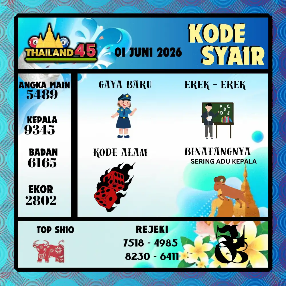 Kode Syair Thailand45  Pools - Juni 2026
