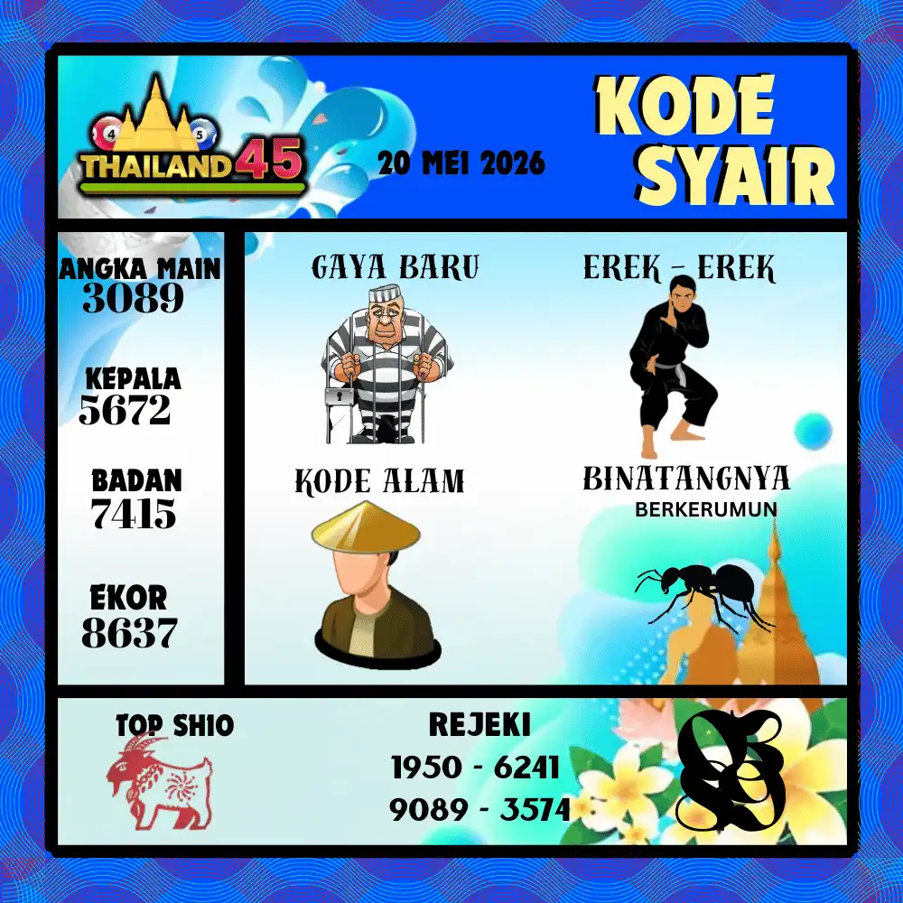 Kode Syair Thailand45  Pools - Mei 2026
