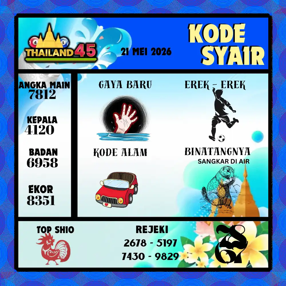 Kode Syair Thailand45  Pools - Mei 2026

