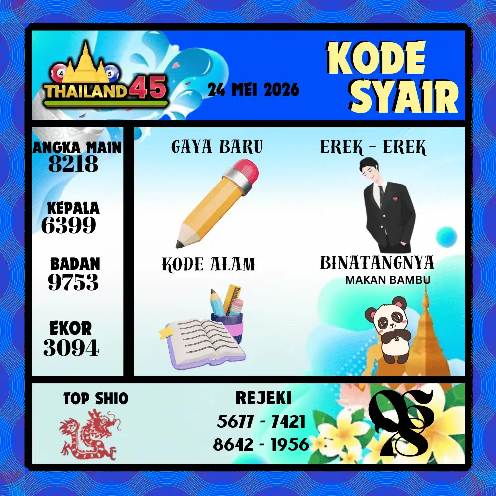 Kode Syair Thailand45  Pools - Mei 2026
