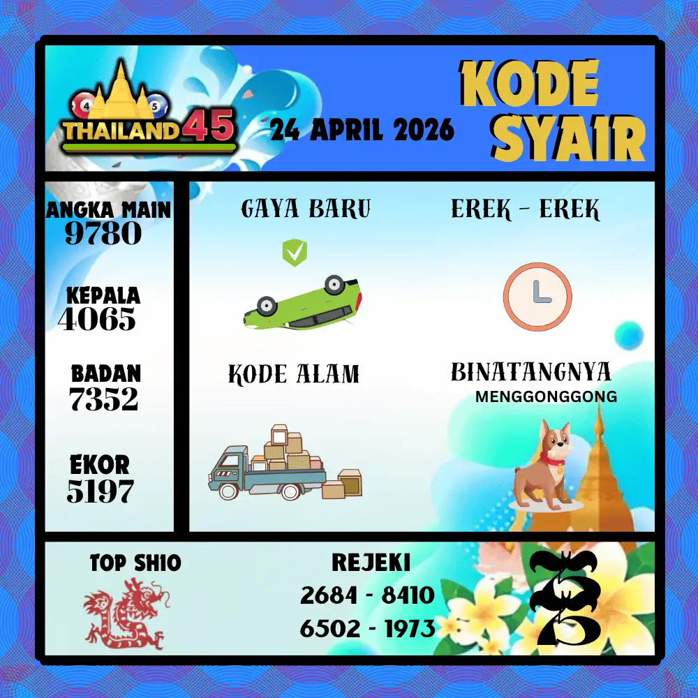 Kode Syair Thailand45  Pools - April 2026
