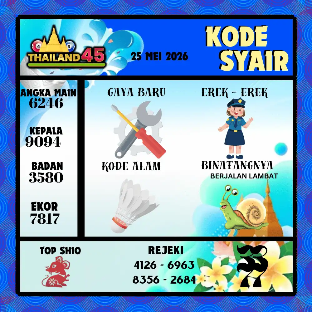 Kode Syair Thailand45  Pools - Mei 2026
