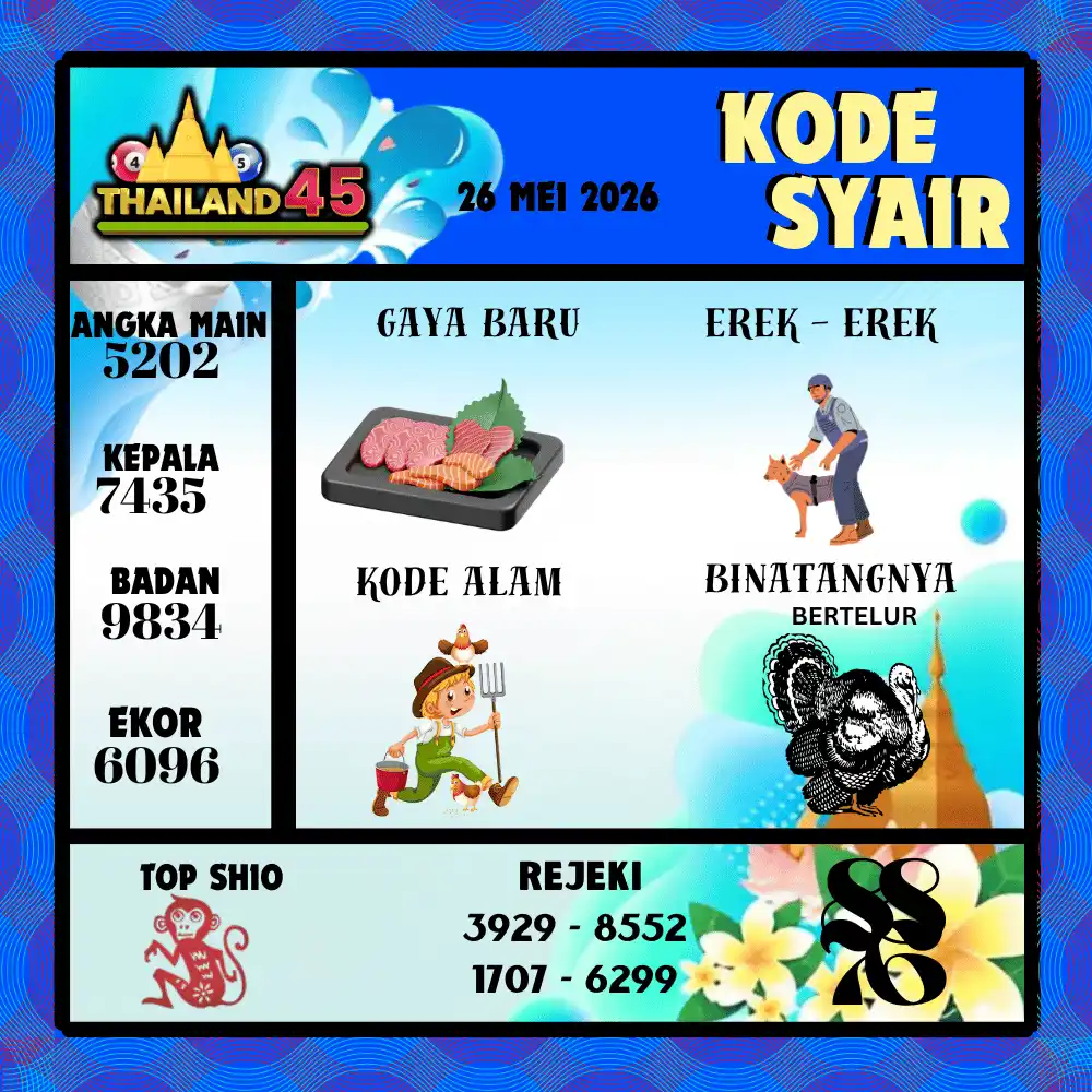 Kode Syair Thailand45  Pools - Mei 2026
