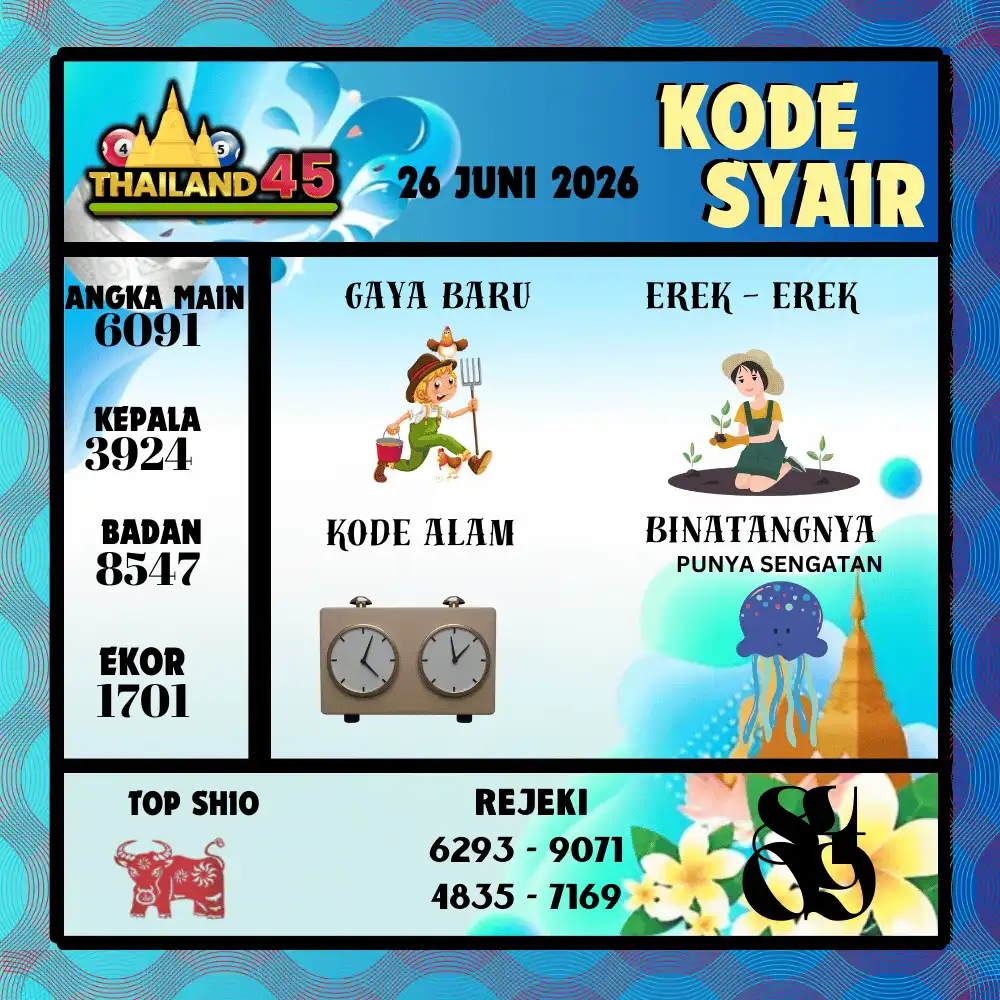 Kode Syair Thailand45  Pools - Juni 2026
