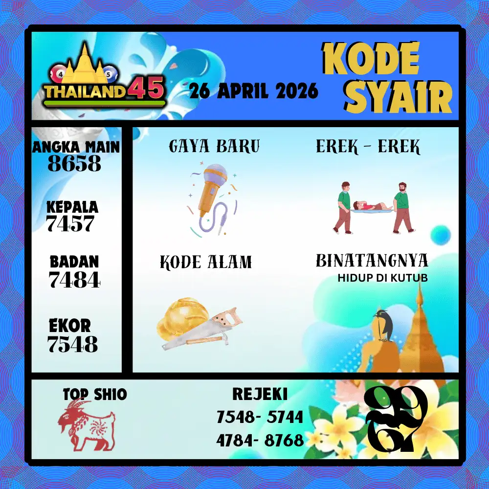 Kode Syair Thailand45  Pools - April 2026
