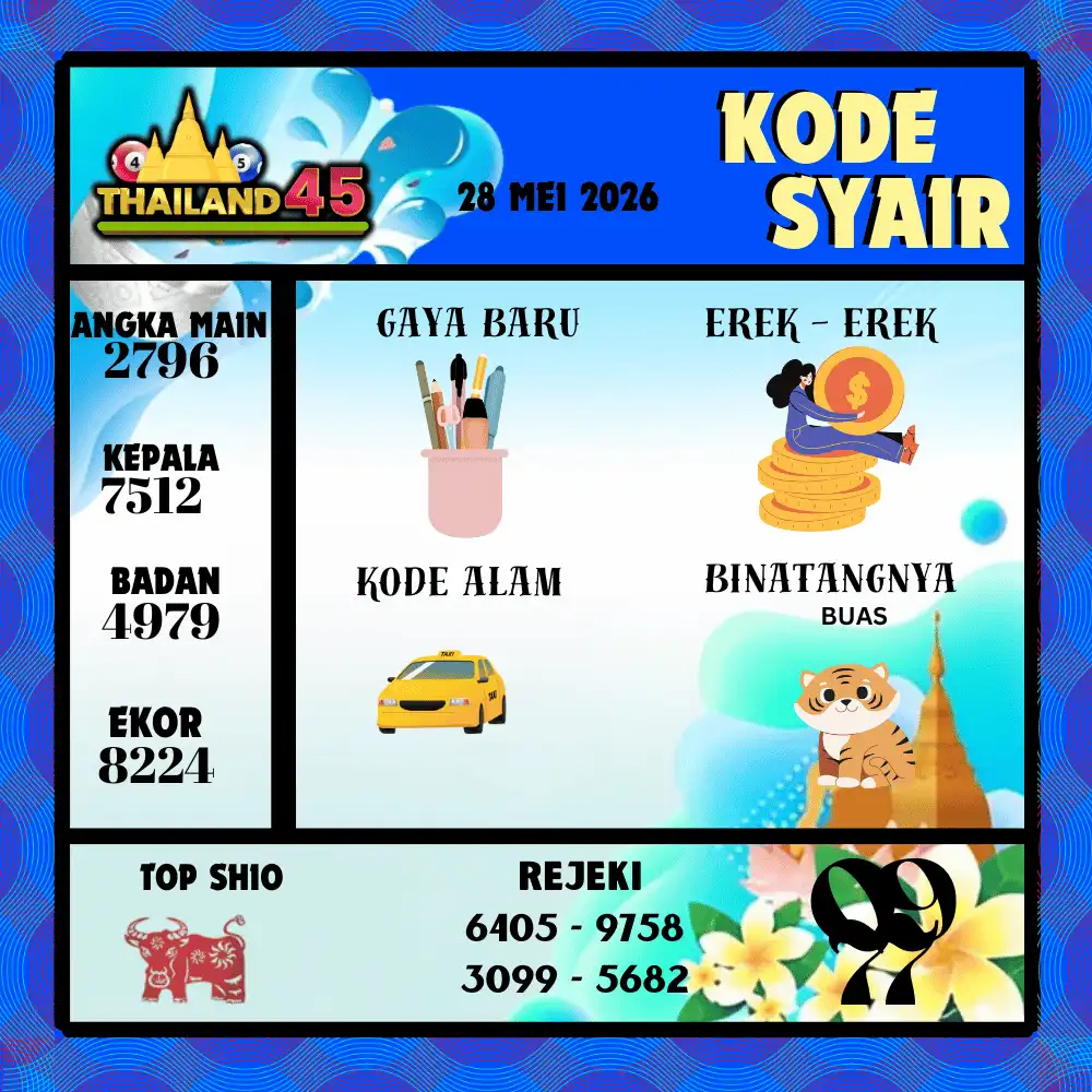 Kode Syair Thailand45  Pools - Mei 2026
