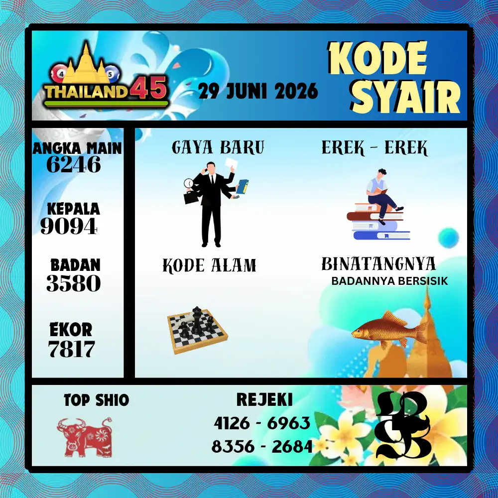 Kode Syair Thailand45  Pools - Juni 2026
