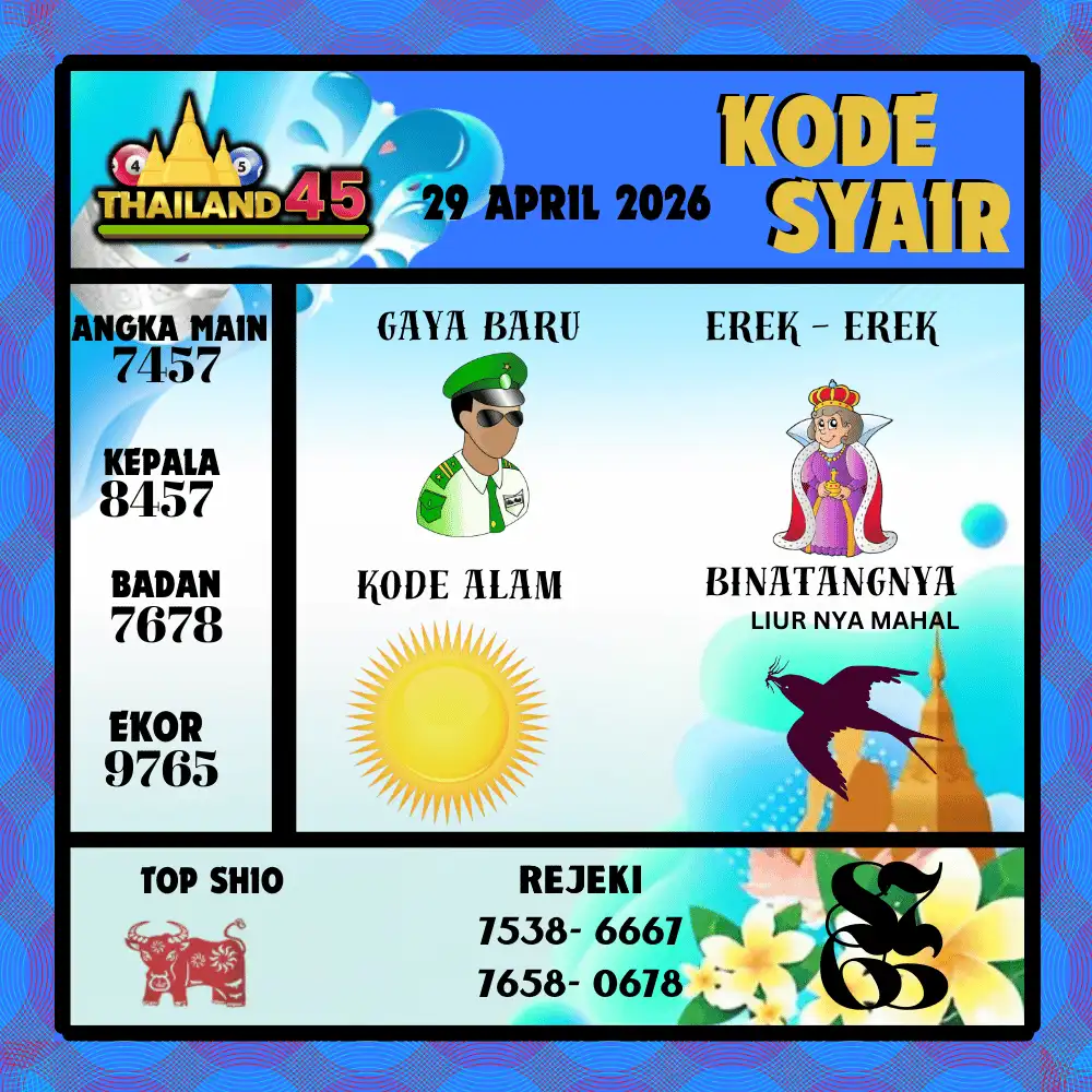 Kode Syair Thailand45  Pools - April 2026
