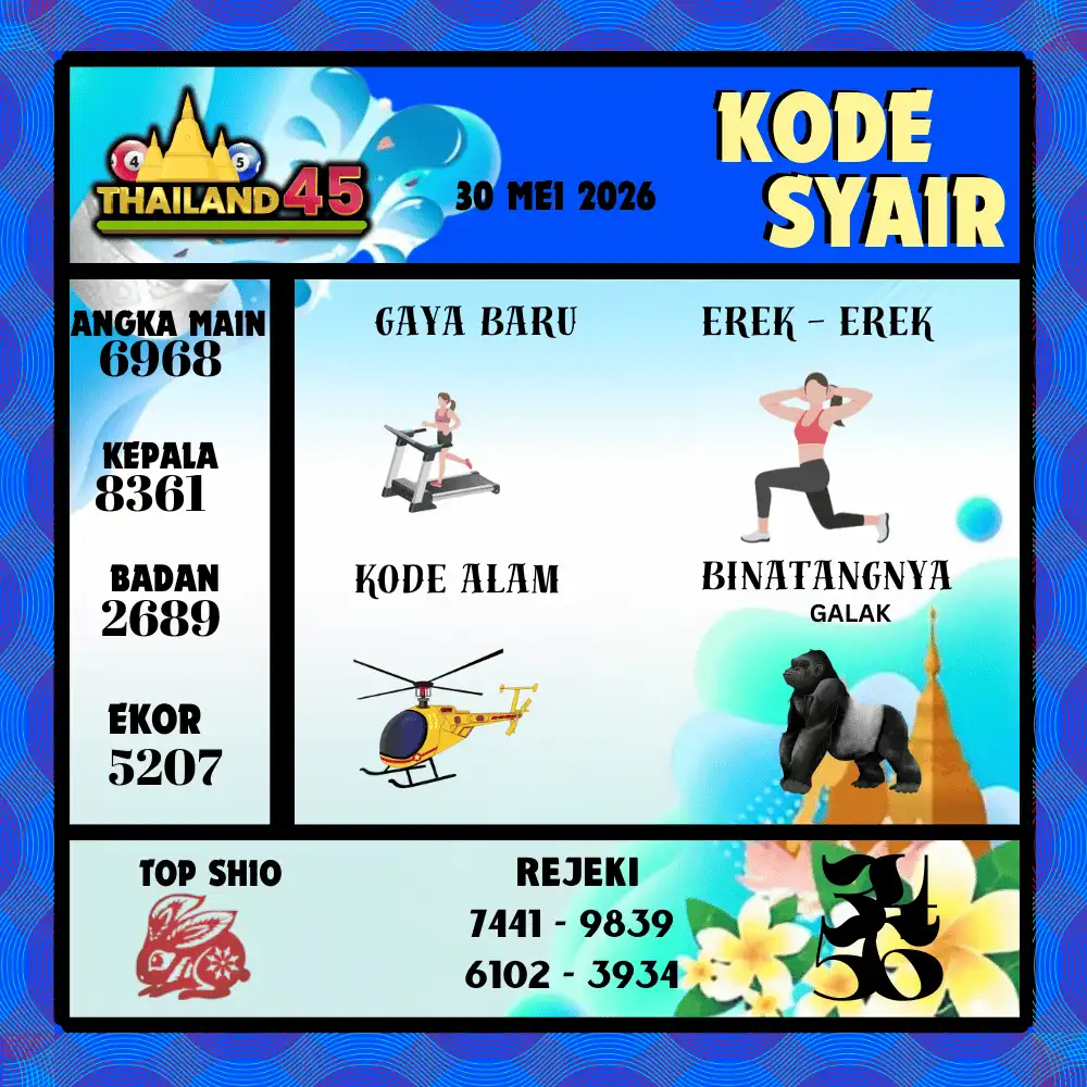 Kode Syair Thailand45  Pools - Mei 2026
