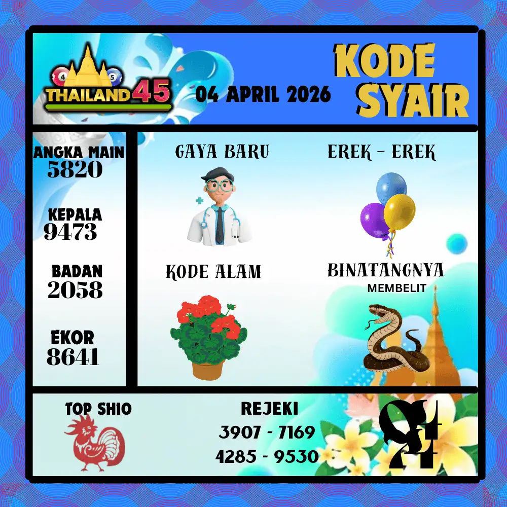 Kode Syair Thailand45  Pools - April 2026
