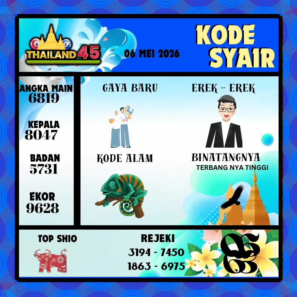 Kode Syair Thailand45  Pools - Mei 2026
