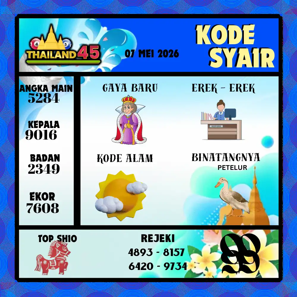 Kode Syair Thailand45  Pools - Mei 2026

