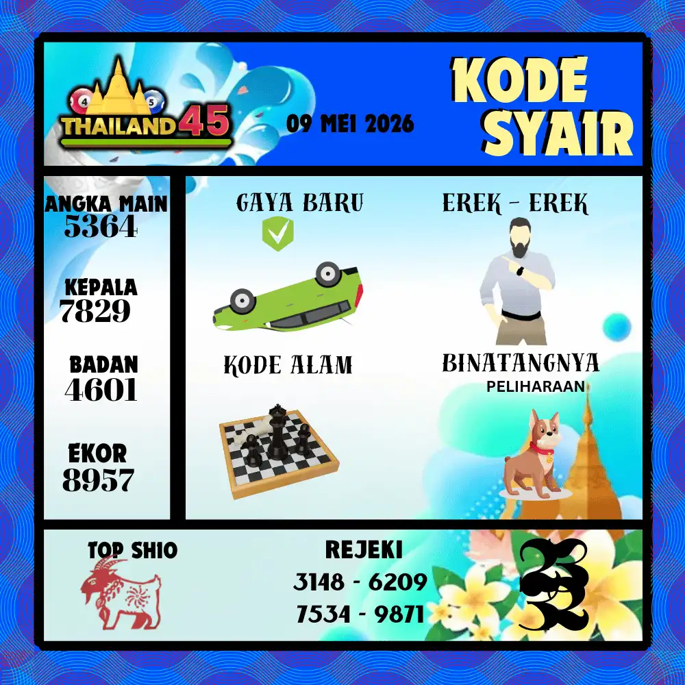 Kode Syair Thailand45  Pools - Mei 2026
