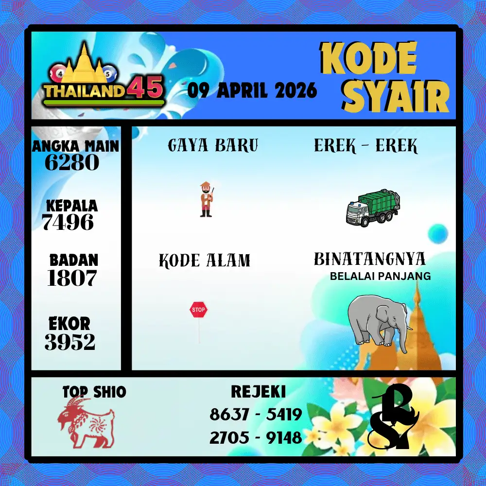 Kode Syair Thailand45  Pools - April 2026
