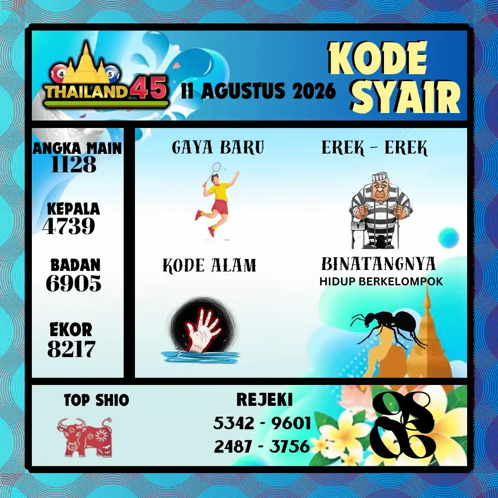 Kode Syair Thailand45  Pools - Agustus 2026
