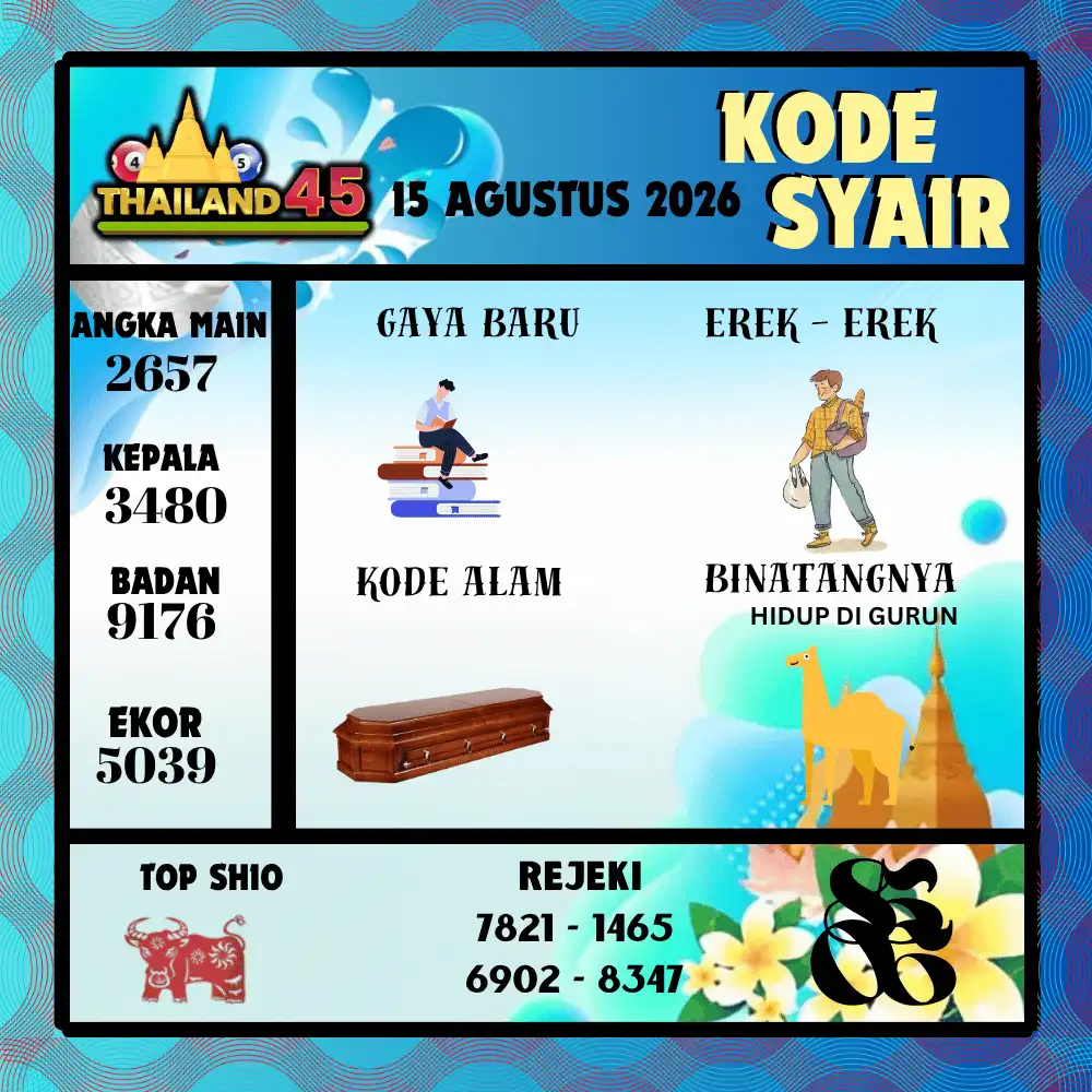 Kode Syair Thailand45  Pools - Agustus 2026
