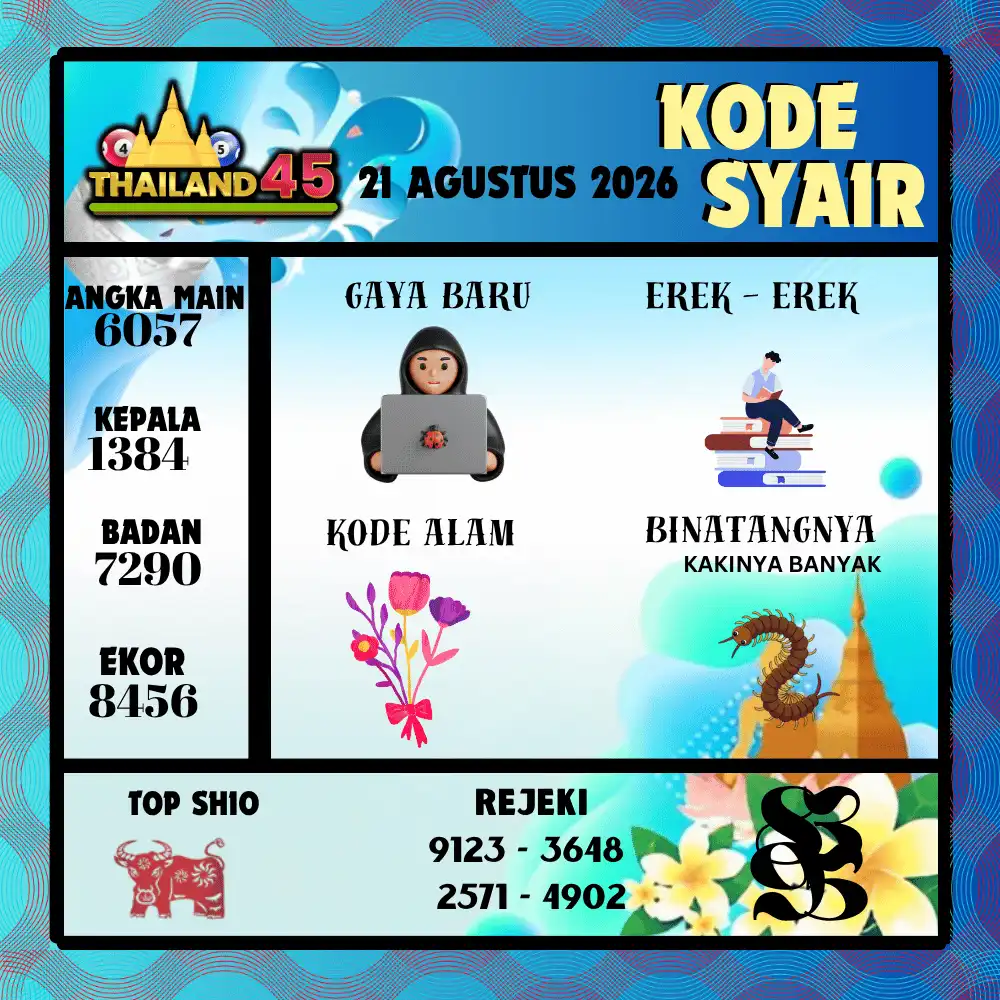 Kode Syair Thailand45  Pools - Agustus 2026
