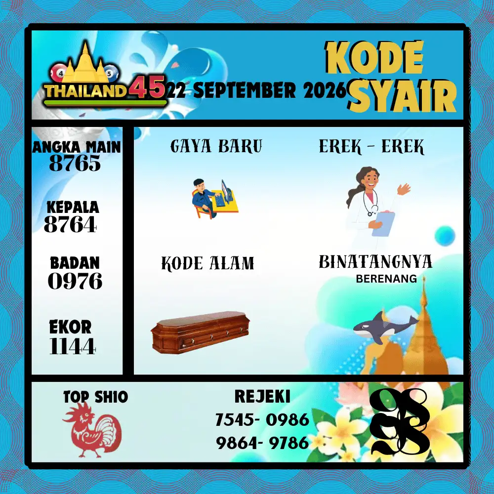 Kode Syair Thailand45  Pools - September 2026
