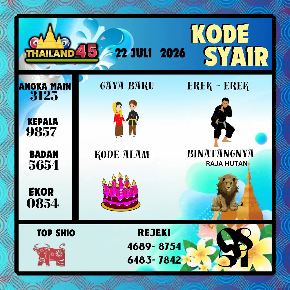 Kode Syair Thailand45  Pools - Juli 2026
