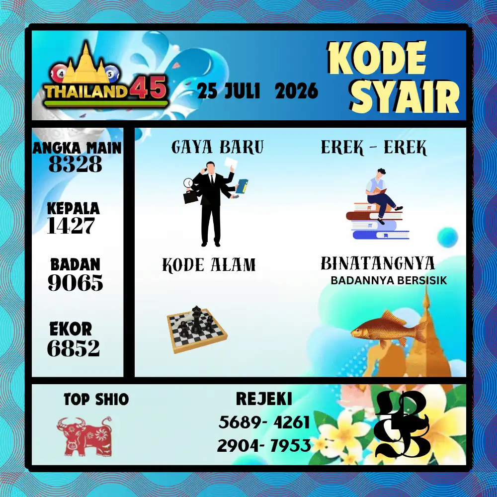 Kode Syair Thailand45  Pools - Juli 2026
