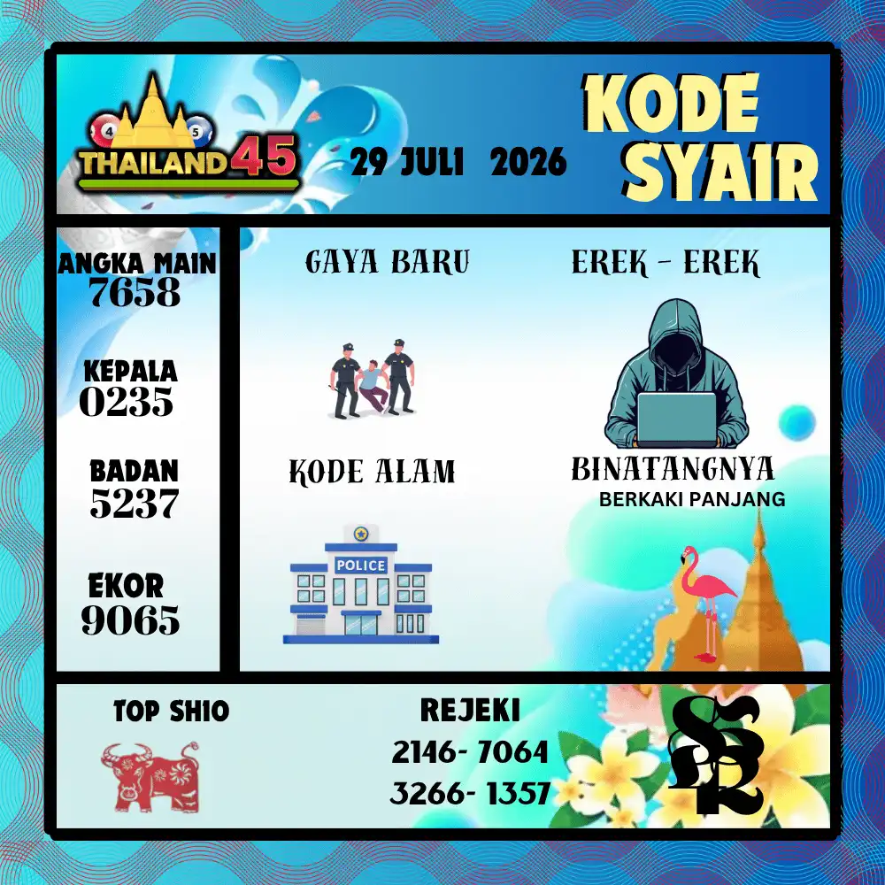 Kode Syair Thailand45  Pools - Juli 2026
