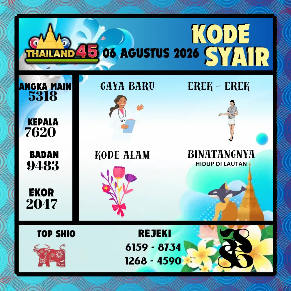 Kode Syair Thailand45  Pools - Agustus 2026
