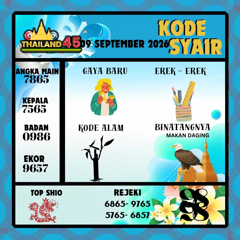 Kode Syair Thailand45  Pools - September 2026
