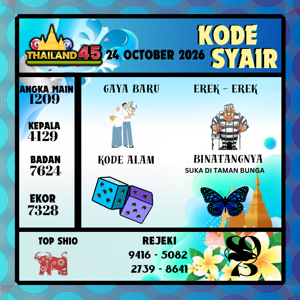 Kode Syair Thailand45 Pools 24 Oktober 2026