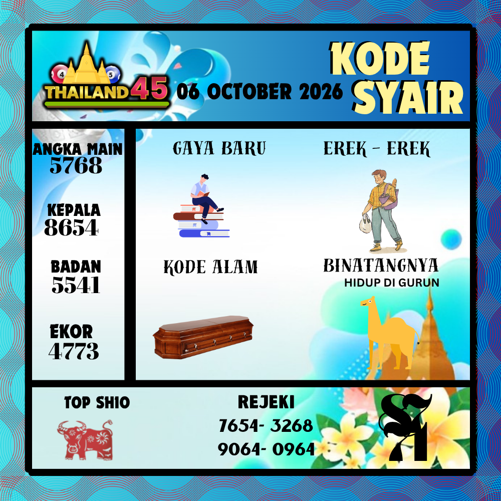 Kode Syair Thailand45 Pools 06 Oktober 2026