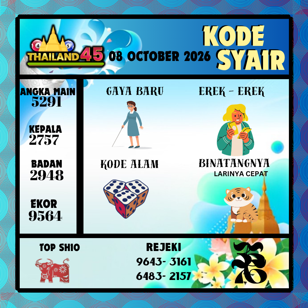 Kode Syair Thailand45 Pools 08 Oktober 2026